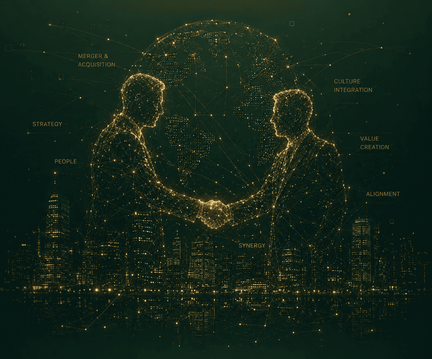 Two organizations integrating into one, across strategy, culture, and people